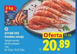 Lidl OCEAN SEA Gambón salvaje oferta