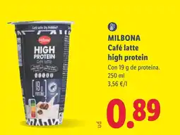 Lidl MILBONA Café latte high protein oferta