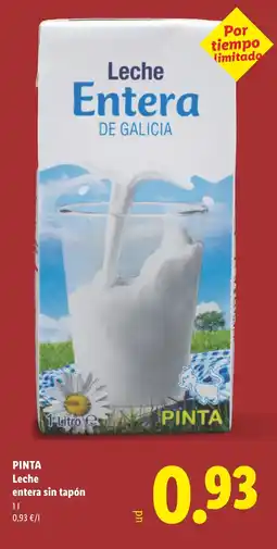 Lidl PINTA Leche entera sin tapón oferta