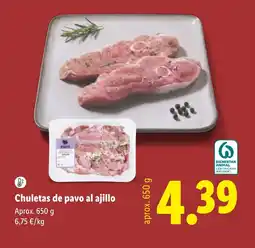 Lidl Chuletas de pavo al ajillo oferta
