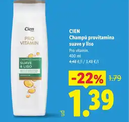 Lidl CIEN Champú provitamina suave y liso oferta