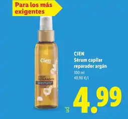 Lidl CIEN Sérum capilar reparador argán oferta