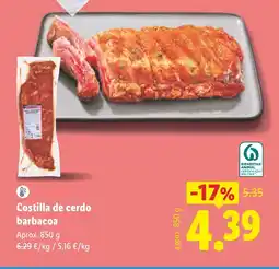 Lidl Costilla de cerdo barbacoa oferta