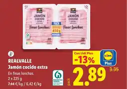 Lidl REALVALLE Jamón cocido extra oferta