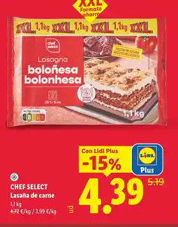 Lidl CHEF SELECT Lasaña de carne oferta