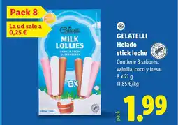 Lidl GELATELLI Helado stick leche oferta