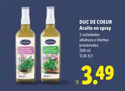 Lidl DUC DE COEUR Aceite en spray oferta