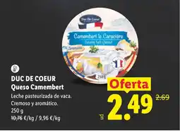 Lidl DUC DE COEUR Queso Camembert oferta