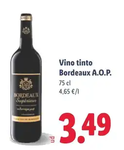 Lidl Vino tinto Bordeaux A.O.P. oferta