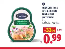 Lidl FRENCH STYLE Paté de higado con hierbas provenzales oferta