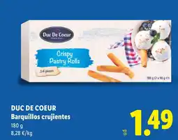 Lidl DUC DE COEUR Barquillos crujientes oferta