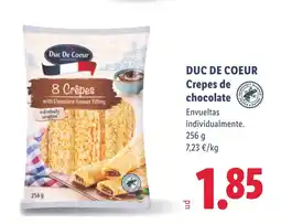 Lidl DUC DE COEUR Crepes de chocolate oferta
