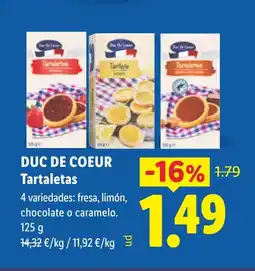 Lidl DUC DE COEUR Tartaletas oferta