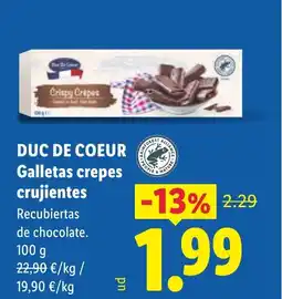 Lidl DUC DE COEUR Galletas crepes crujientes oferta