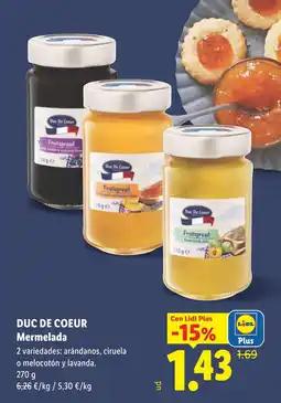 Lidl DUC DE COEUR Mermelada oferta