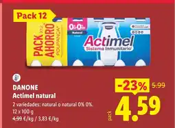 Lidl DANONE Actimel natural oferta
