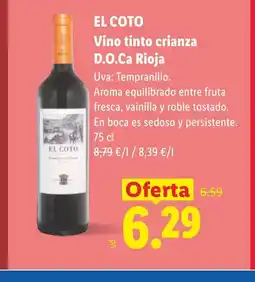 Lidl EL COTO Vino tinto crianza D.O.Ca Rioja oferta