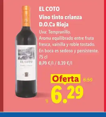 Lidl EL COTO Vino tinto crianza D.O.Ca Rioja oferta