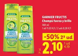 Lidl GARNIER FRUCTIS Champú fuerza y brillo oferta
