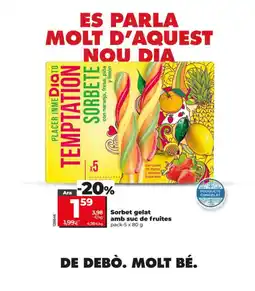 Dia Sorbet gelat amb suc de fruites oferta