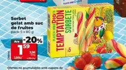 Dia Sorbet gelat amb suc de fruites oferta
