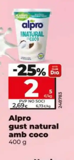 Dia ALPRO gust natural amb coco oferta