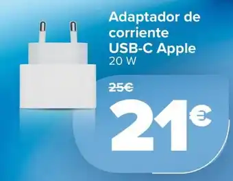 Adaptador de corriente USB-C Apple 20 W