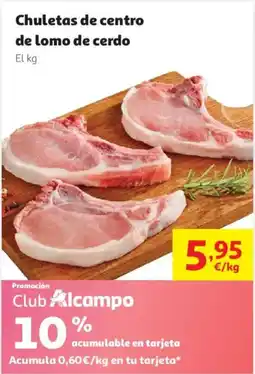 Alcampo Chuletas de centro de lomo de cerdo oferta