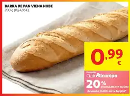 Alcampo Barra de pan viena nube oferta