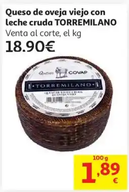 Alcampo TORREMILANO Queso de oveja viejo con leche cruda oferta
