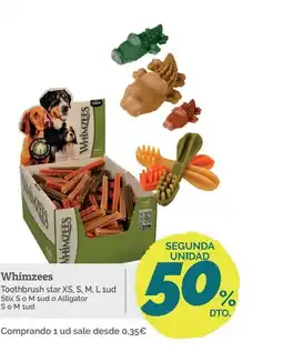 Supermercados MAS WHIMZEES Toothbrush star XS, S, M, L 1ud Stix S o M 1ud o Alligator oferta