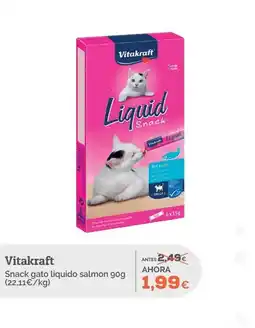 Supermercados MAS VITAKRAFT Snack gato liquido salmon oferta