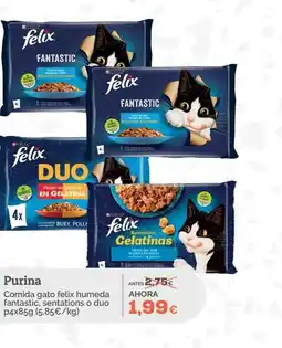 Supermercados MAS PURINA Comida gato felix humeda fantastic, sentations o duo oferta