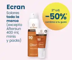 Clarel ECRAN Solares toda la marca (excepto Aftersun minis y packs) oferta