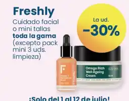 Clarel FRESHLY Cuidado facial o mini tallas oferta