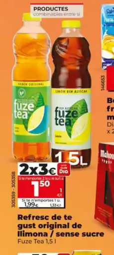 Dia FUZE TEA Refresc de te gust original de Ilimona / sense sucre oferta