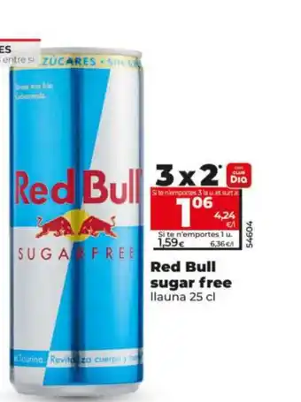 Dia RED BULL sugar free oferta