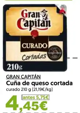 Hiper Usera GRAN CAPITÁN Cuña de queso cortada oferta