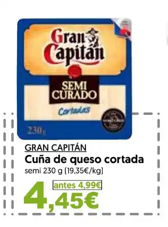 GRAN CAPITÁN Cuña de queso cortada semi