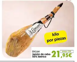 Hiper Usera ÉPICUM Jamón de cebo 50% ibérico oferta
