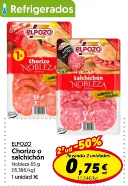 Hiper Usera ELPOZO Chorizo o salchichón Nobleza oferta