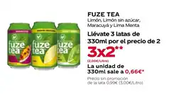 Hiper Usera FUZE TEA Limón, Limón sin azúcar, Maracuyá y Lima Menta oferta