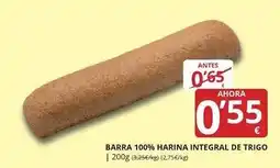 Supermercados MAS Barra 100% harina integral de trigo oferta