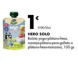 Supermercados Lupa Hero - solo bolsita yogur-platano-fresa, naranja-platano-pera-galleta o platano-fresa-manzana oferta