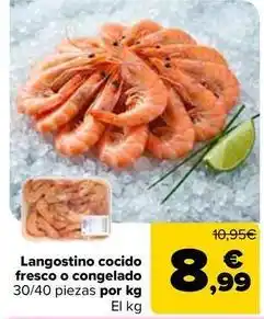 Carrefour Langostino cocido fresco o congelado oferta