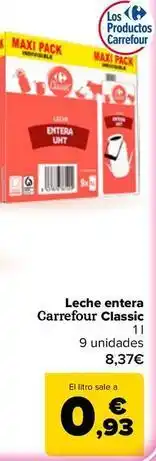 Carrefour Carrefour classic - leche entera oferta