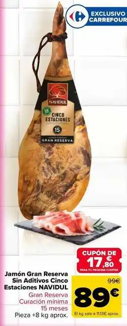 Carrefour Navidul - jamón gran reserva sin aditivos cinco estaciones oferta