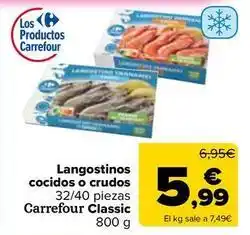 Carrefour Carrefour classic - langostinos cocidos o crudos oferta