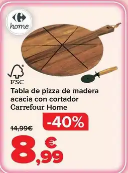 Carrefour Carrefour home - tabla de pizza de madera acacia con cortador oferta