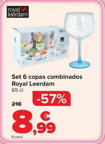 Royal leerdam - set 6 copas combinados